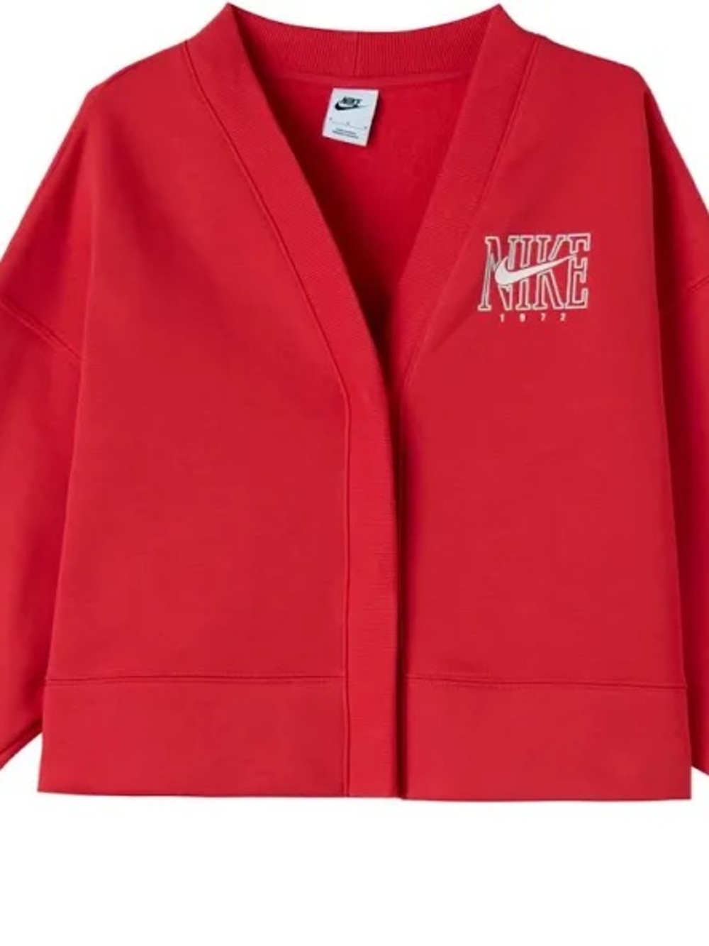 Nike Women's Bright Red Open-Front Cardigan Jacket